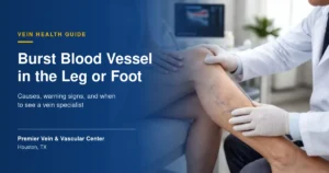 Visible superficial veins in the lower leg associated with varicose vein disease